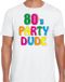 Bellatio Decorations Disco t-shirt heren - 80's party dude - wit - jaren 80 - carnaval/foute party S