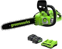 Greenworks Greenworks accu kettingzaag GD24X2CS36 (Li-Ion 2x24V 20m/s kettingsnelhied 36cm zwaardlengte 200ml olietankvolume met 2x 4Ah accu en oplader met dubbele sleuf)