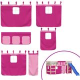 vidaXL Gordijnen voor hoogslaper polyester roze