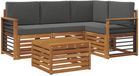vidaXL Hoek loungeset 5-delig Naturel et Anthracite Polyester