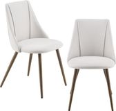 en.casa Eetkamerstoel Danzig set van 2 stof 83x50x53 cm beige