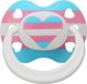 Sucette pour adulte Silicone anxiété - Couleurs fierté trans binky avec découpe en forme de cœur grande