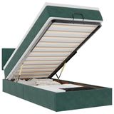 vidaXL Lit plateforme avec matelas Velours Vert foncé 90x200cm