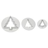 PME CT478 Uitsteekvormen voor kerstboom, klein, middelgroot, wit, 3 stuks