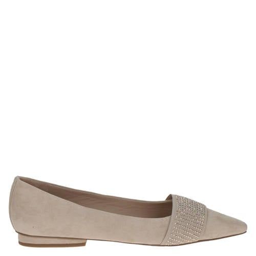 Peter Kaiser leren loafers met strass taupe