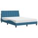 vidaXL Bed met matras "Hanko", blauw, 160x200 cm, fluweel