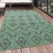 Morhane Bahama Wavy tapis d'extérieur à poils hauts et bas, tapis 80x250cm vert