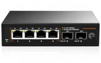 Elfcam® 10 GB glasvezel switch met 2 10G SFP+ poorten en 4 poorten 2,5 Gigabit Ethernet RJ45