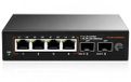 Elfcam® 10 GB glasvezel switch met 2 10G SFP+ poorten en 4 poorten 2,5 Gigabit Ethernet RJ45