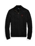 POLO Ralph Lauren Gebreide kabeltrui met wol - Zwart
