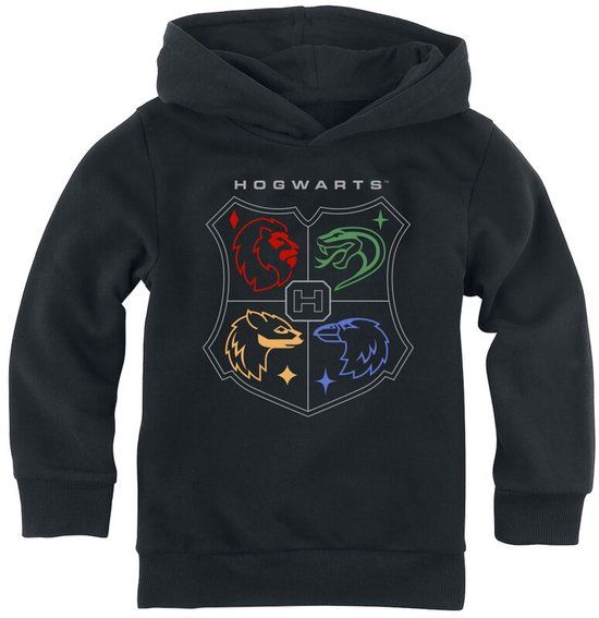 Harry Potter Hogwarts Unisex Trui met capuchon - zwart - 104