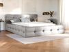 Vente-unique Cadre de lit tissu gris clair 160 x 200 cm