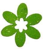 Petra's Knutsel-News 100 x bloem 40 mm met bloemenuitsnijding, glittervilt, eenzijdig glitter, fliz, appelgroen, 18 x 12 x 5 cm