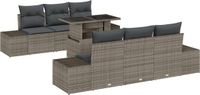 vidaXL Banc de jardin gris polyrattan et acier thermolaqué