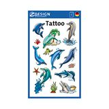 Tijdelijke AVERY Zweckform 56439 13 stuks tijdelijke tatoeages voor kinderen (tijdelijke tatoeages dolfijnen, kindertatoeages, waterdichte tatoeages, stickers voor kinderverjaardag, klein