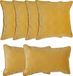 Atmosphera Bank/sierkussens Sophia - set 6x - Okergeel - polyester - met rits