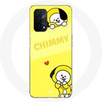 Maniacase Etui voor Oppo A74 BTS Bangtan BT21 Chimmy Jimin Gele Achtergrond