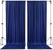 AK TRADING CO. 10ft x 10ft Polyester Achtergrond Gordijnen Gordijnen Panelen met Rod Zakken - Huwelijksceremonie Party Thuis Raamdecoraties - Marineblauw