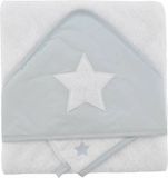 Poyetmotte DOUX NID badset geborduurd + handschoenprint ster - 75x75 cm - parel