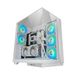 MARS GAMING MC-3GF, Gaming Behuizing ATX, Driedubbel Gehard Glas, 2x 120mm ARGB Achterventilatoren, Verticale GPU-Montage, PC-Tower met Ondersteuning voor Vloeistofkoeling tot 360mm, Wit