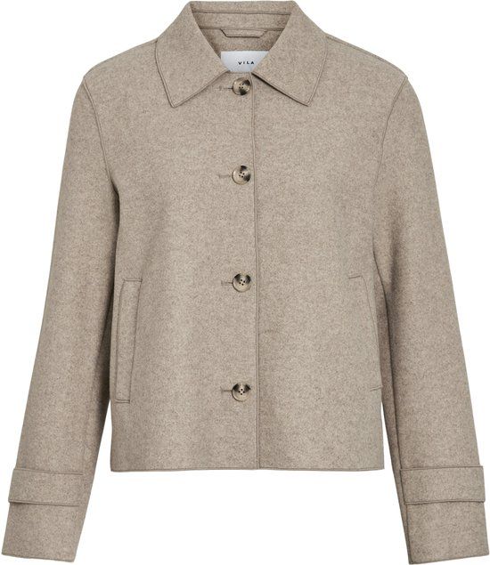 Vila Jas Vijuice L/s Short Jacket - Noos 14111939 Natural Melange - Size 38