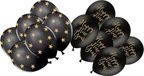 Partydeco Sp. Z O. O. Happy New Year thema ballonnen zwart 2 soorten prints - set 48x stuks