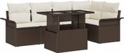 Maison Exclusive - Ensemble de jardin 6 places, marron [Synthétique]: Polyrotin