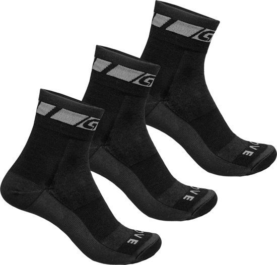 GripGrab 3PACK - Merino Regular Cut - Fietssokken - Maat 38-41 - Zwart