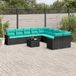 Maison Exclusive - Ensemble de jardin, 11 pièces, avec coussins, noir, en polyrotin