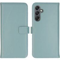 Selencia Echt Leren Bookcase voor de Samsung Galaxy A25 (5G) - Air Blue