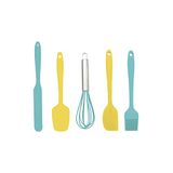 Zenker 42736 bakgerei set voor kinderen, siliconen, roestvrij staal, blauw, geel, ca. 21 cm