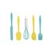 Zenker 42736 bakgerei set voor kinderen, siliconen, roestvrij staal, blauw, geel, ca. 21 cm