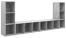 vidaXL Meuble TV, 4 pièces, couleur béton, 107x35x37 cm, panneau de particules