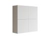Mama Store Dubbele hangkast met 4 deuren en openingssysteem voor Push Adn Pull, hout, wit glanzend gelakt, cm