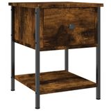 VidaXL Nachtkastje 34x35,5x45 cm bewerkt hout gerookt eikenkleurig
