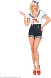 Widmann SRL Sexy Matroos Pin Up Kostuum - Vrouw - BlauwWit / Beige - Maat M