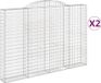 vidaXL Gabionen met boogvorm, 2 stuks, 300x30x200/220 cm, verzinkt staal