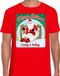 Bellatio Decorations Fout Kerstshirt Merry Shitmas Losing a Turkey Rood Heren XXL