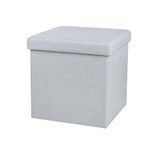 KUBE "TISSU" POEF DE RANGEMENT PLIABLE GRIS CLAIR 37,5XH37,5CM