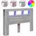 Sonoma Tête De Lit À Led Gris 140x18,5x103,5 Cm Bois Ingénierie