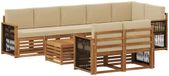 vidaXL - Salon d'angle - Acacia massif - Naturel et beige