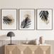 Lot de 3 affiches / posters triptyque - Feuilles - 3 affiches - 30x40 cm (cadres non fournis) - Bordure noire