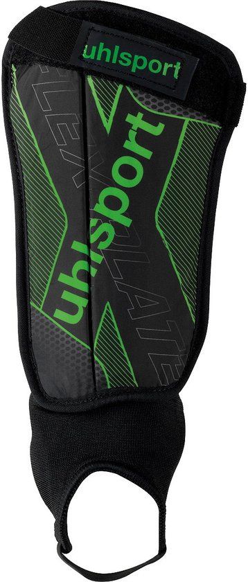 Uhlsport Flex Plate Scheenbeschermer - Zilver / Fluo Groen / Zwart | Maat: S