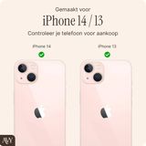 AVY Hoesje geschikt voor Apple iPhone 14 / 13 | Compatibel met MagSafe | Back Cover | Haakjes voor koord | Paars