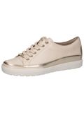 CAPRICE Damessneakers, plat van leer met veters, beige (Cream Comb), 38 EU
