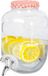 Excellent Houseware Drankdispenser/limonadetap - met tapje - glas - 4 liter - rood/wit geblokte dop - 15 x 26 cm