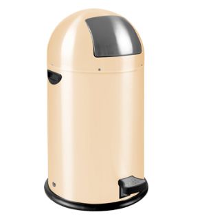 EKO - Europe EKO VB 9648 - 33L Round Galvanized Steel Pedal Bin - Cream