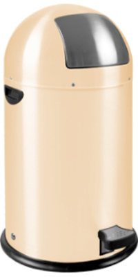 EKO - Europe EKO VB 9648 - 33L Round Galvanized Steel Pedal Bin - Cream