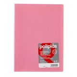 Grafoplas Ordner met kunststof hoezen, 40 transparante hoezen, DIN A4, roze, serie Polyplas, ondoorzichtig, gemaakt in Spanje, flexibel deksel, grote capaciteit