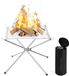 OEM BeiJingLiangPinJiaZuoKeJiWenHuaFaZhanYouXianGongSi Outdoor Camping Fire Pit with Carry Bag - Foldable Stainless Steel Mesh and Stand for Camping, Backyard, Garden (22 * 22 Inch Silver)